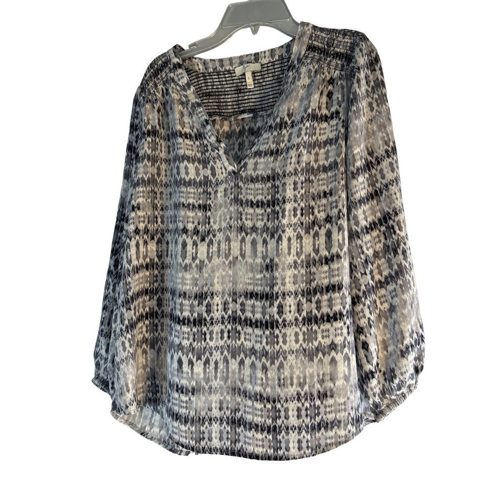 Joie Black and White Graphic 3/4 Sleeve Blouse